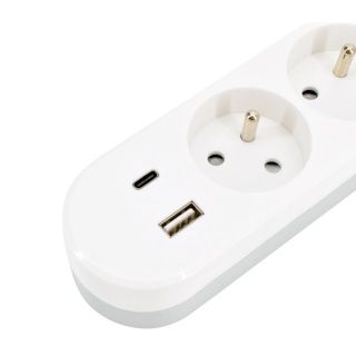 Przedłużacz listwa zasilająca 3 gniazda 2m 2xUSB Bemko