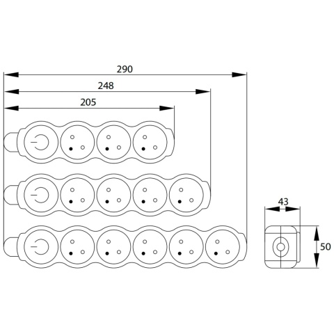 Przedłużacz listwa zasilająca 4 gniazda 5m z wyłącznikiem Bemko