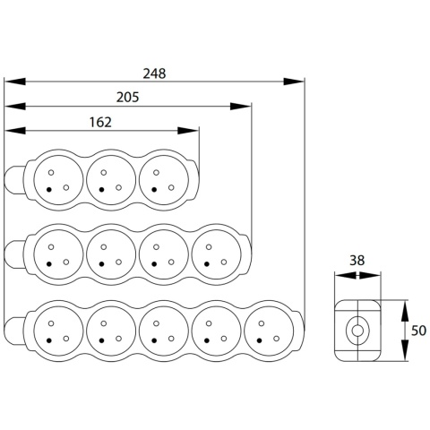 Przedłużacz listwa zasilająca 5 gniazd 1.5m Bemko