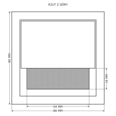 Przepust kablowy aluminiowy kwadratowy 80x80mm Czarny