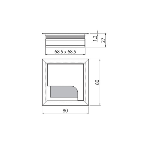 Przepust kablowy aluminiowy kwadratowy 80x80mm Merida czarny