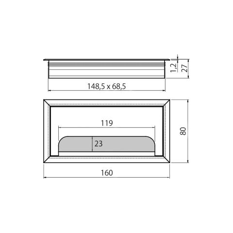 Przepust kablowy aluminiowy prostokątny 160x80mm Merida biały