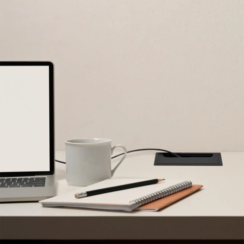 Przepust kablowy aluminiowy prostokątny 269x80mm Quadrum EMUCA Czarny