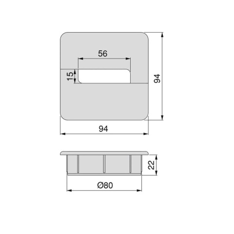 Przepust kablowy kwadratowy Przelotka 94x94mm Plastwin biały