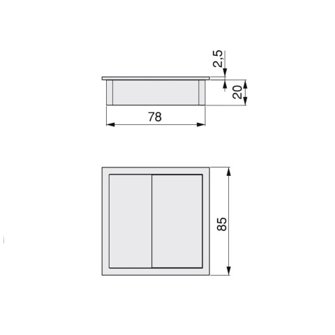 Przepust kablowy plastikowy kwadratowy Plaswire 85x85mm Czarny