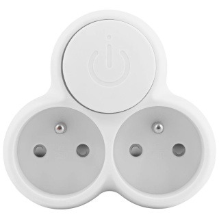 Rozgałęźnik trójkątny 2 gniazda 16A z wyłącznikiem Bemko