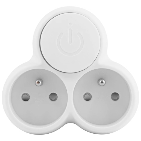 Rozgałęźnik trójkątny 2 gniazda 16A z wyłącznikiem Bemko