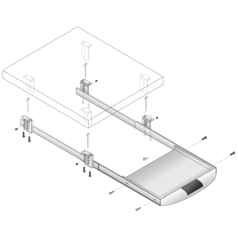 Szuflada Półka wysuwana pod klawiaturę Szara GTV