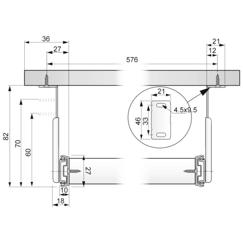 Szuflada Półka wysuwana pod klawiaturę Szara GTV