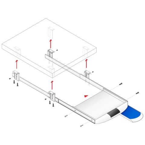 Szuflada Półka wysuwana pod klawiaturę oraz myszkę Szara GTV