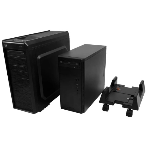 Wózek podstawka pod komputer stojak kółka szary