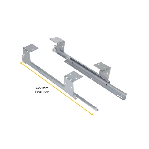 Zestaw prowadnic pod klawiaturę Aluminium Emuca