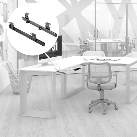 Zestaw prowadnic pod klawiaturę Czarne Emuca