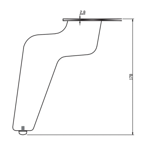 oga Nóżka meblowa DN-731 h-170 Czarny