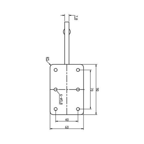 oga Nóżka meblowa DN-731 h-170 Czarny