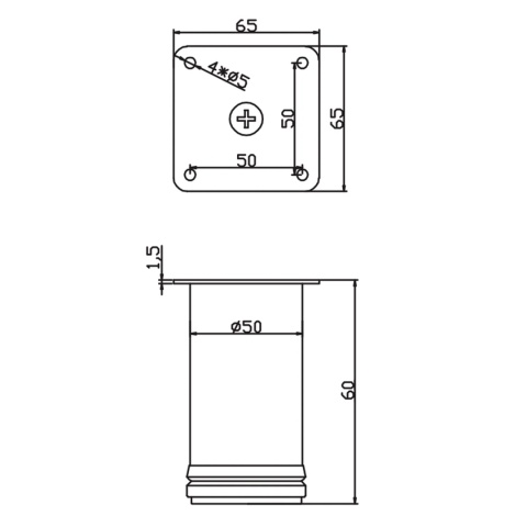 Noga Nóżka meblowa okrągła DN-795 H-60 Chrom
