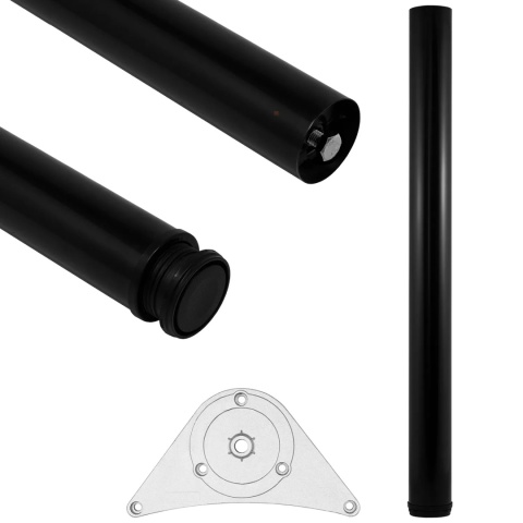 Noga meblowa do stołu H-710 fi 60mm Czarna 4szt Zestaw