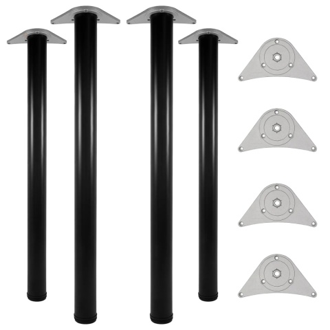 Noga meblowa do stołu H-710 fi 60mm Czarna 4szt Zestaw