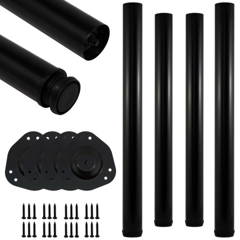 Noga meblowa do stołu STEP H-710 fi 60mm Czarna 4szt Zestaw
