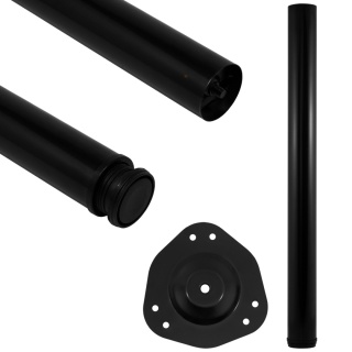 Noga meblowa do stołu STEP H-710 fi 60mm Czarna