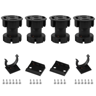 Nóżka meblowa kuchenna h-60 ZESTAW 4szt + 2klip Czarna