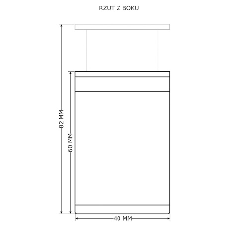 Nóżka meblowa kwadratowa regulowana h-120 aluminiowa Chrom
