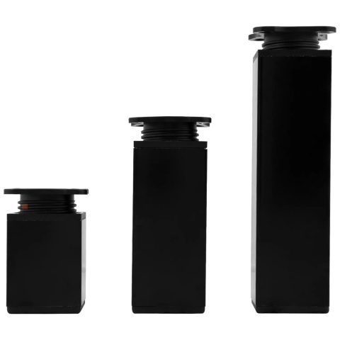 Nóżka meblowa kwadratowa regulowana h-200 aluminiowa Czarna