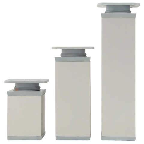 Nóżka meblowa kwadratowa regulowana h-50 aluminiowa Aluminium