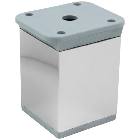 Nóżka meblowa kwadratowa regulowana h-50 aluminiowa Chrom