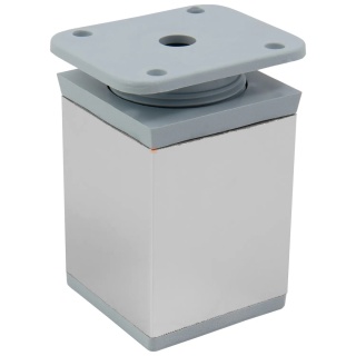 Nóżka meblowa kwadratowa regulowana h-50 aluminiowa Chrom