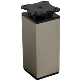 Nóżka meblowa kwadratowa regulowana h-80 aluminiowa Inox