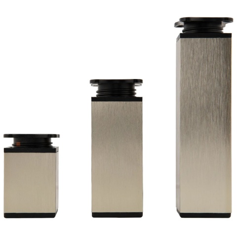 Nóżka meblowa kwadratowa regulowana h-80 aluminiowa Inox