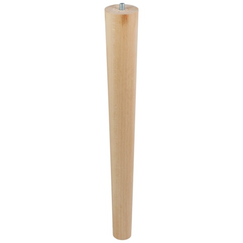 Nóżki meblowe drewniane okrągłe h-360 Naturalne + blachy ZESTAW