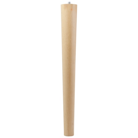 Nóżki meblowe drewniane okrągłe h-360 Naturalne + blachy ZESTAW