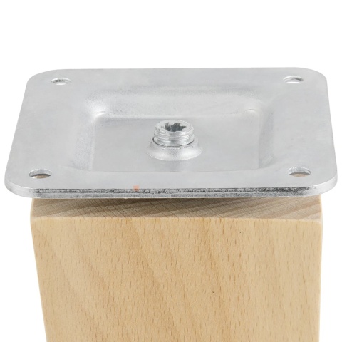 Nóżki meblowe drewniane trapez skośne h-180 Naturalne + blachy ZESTAW