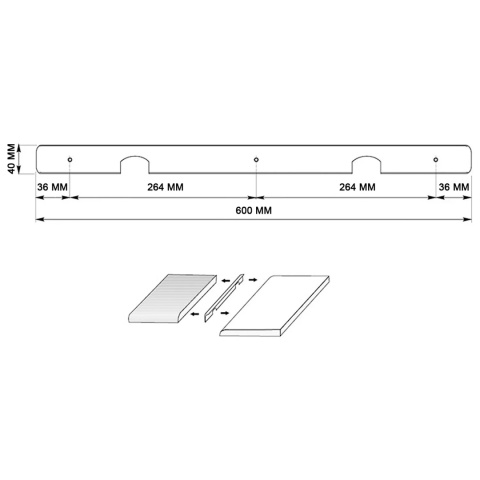 Listwa kątowa do blatu kuchennego L-600mm 38mm Czarna LEBA