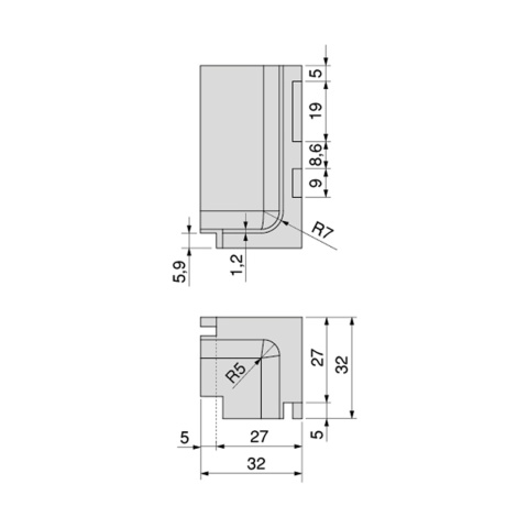 Narożnik do profilu górnego GOLA wewnętrzny - antracyt