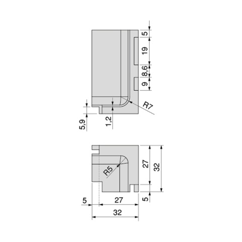 Narożnik do profilu górnego GOLA wewnętrzny - mat