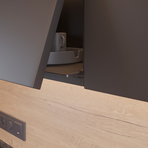 Odbojnik krótki PUSH TO OPEN z końcówką gumową SALTO GTV Czarny