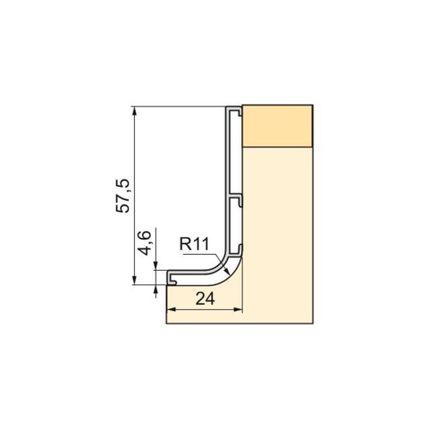Profil górny GOLA L 3.9m do frontów bezuchwytowych - złoty