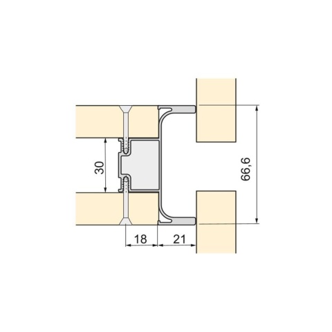 Profil pionowy środkowy GOLA 2.35m do frontów bezuchwytowych - antracyt