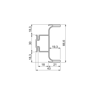 Profil pionowy środkowy GOLA 2.55m do frontów bezuchwytowych - czarny