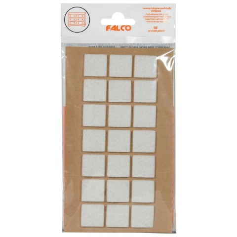 Samoprzylepne podkładki filcowe pod meble 20x20 mm - 21szt - Białe