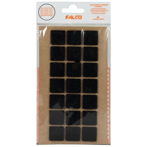 Samoprzylepne podkładki filcowe pod meble 20x20 mm - 21szt - Czarne