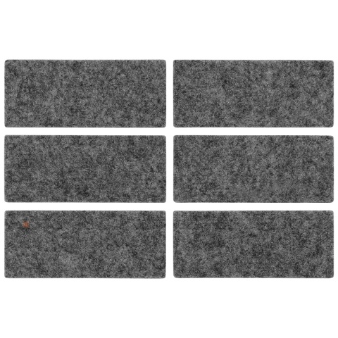 Samoprzylepne podkładki filcowe pod meble 25x60 mm - 6szt - Szare