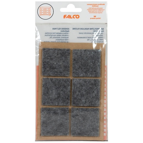 Samoprzylepne podkładki filcowe pod meble 40x40 mm - 6szt - Szare