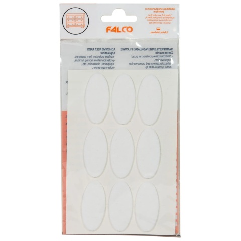 Samoprzylepne podkładki filcowe pod meble elipsa 20x44 mm- 9szt - Białe