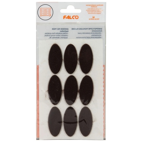 Samoprzylepne podkładki filcowe pod meble elipsa 20x44 mm- 9szt - Brązowe