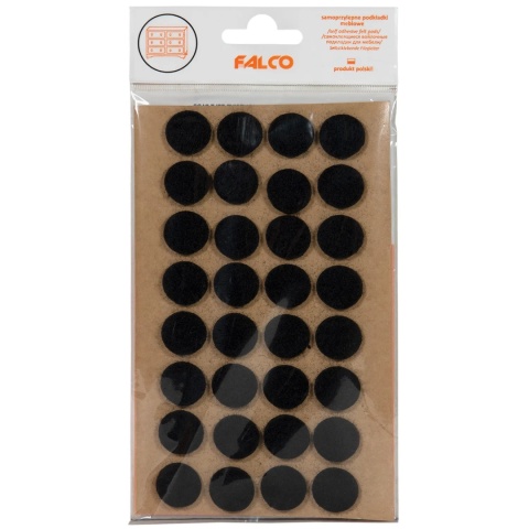 Samoprzylepne podkładki filcowe pod meble fi17 mm - 32szt - Czarne