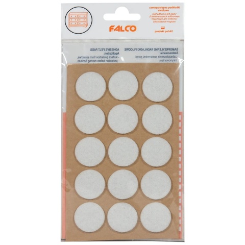 Samoprzylepne podkładki filcowe pod meble fi25 mm - 15szt - Białe